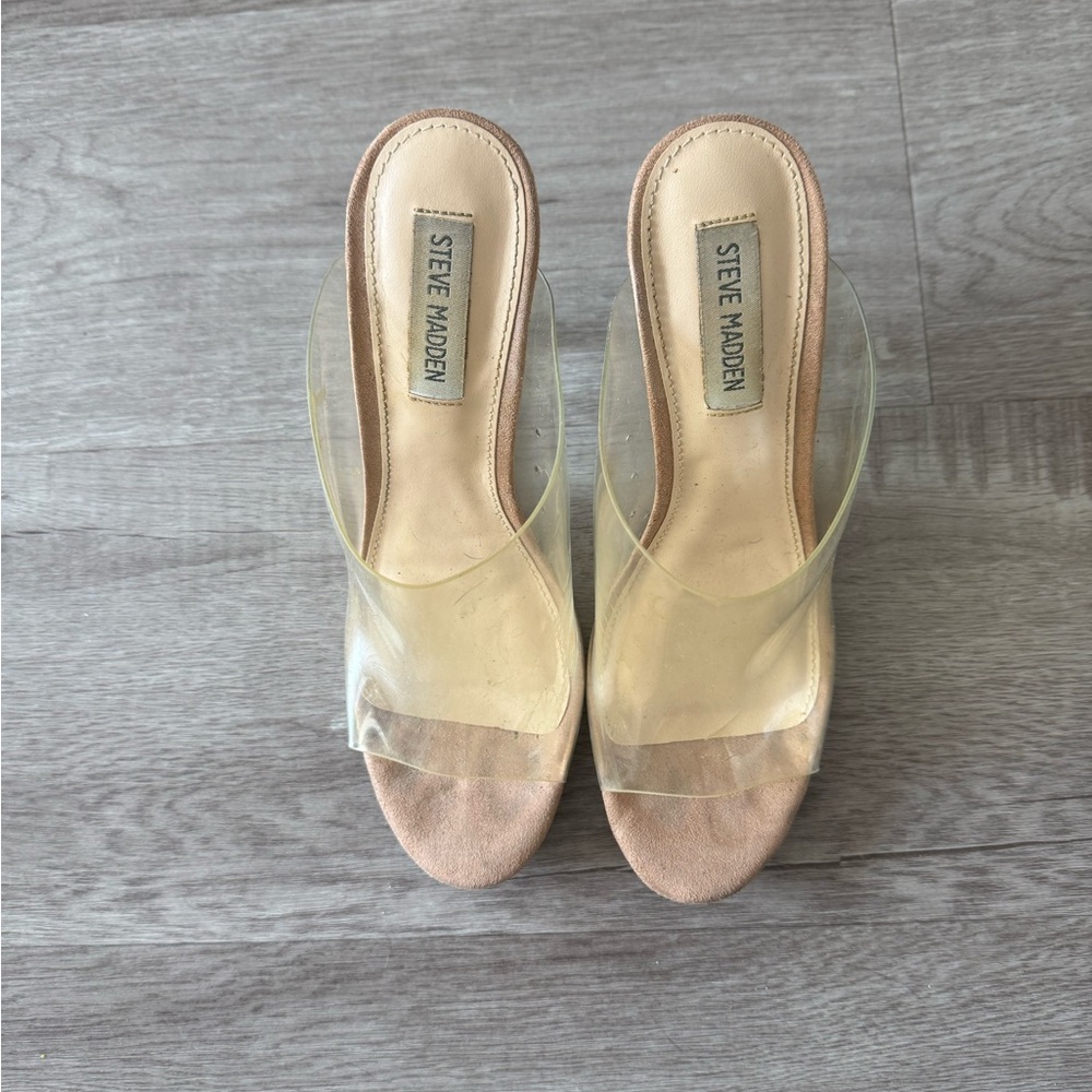 Steve Madden Women's Clear Slide Sandals - Tan